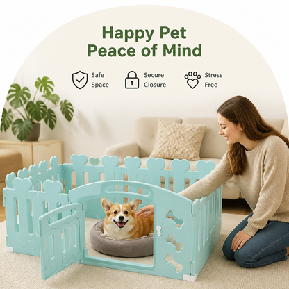 Ortekor Non-Toxic HDPE Lockable Dog Playpen (Foldable)
