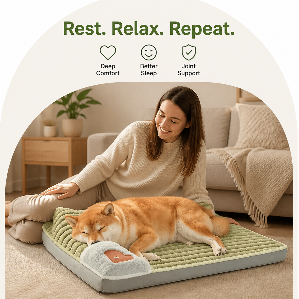 Ortekor Orthopedic Memory Foam Dog Bed (Removable Washable Cover)