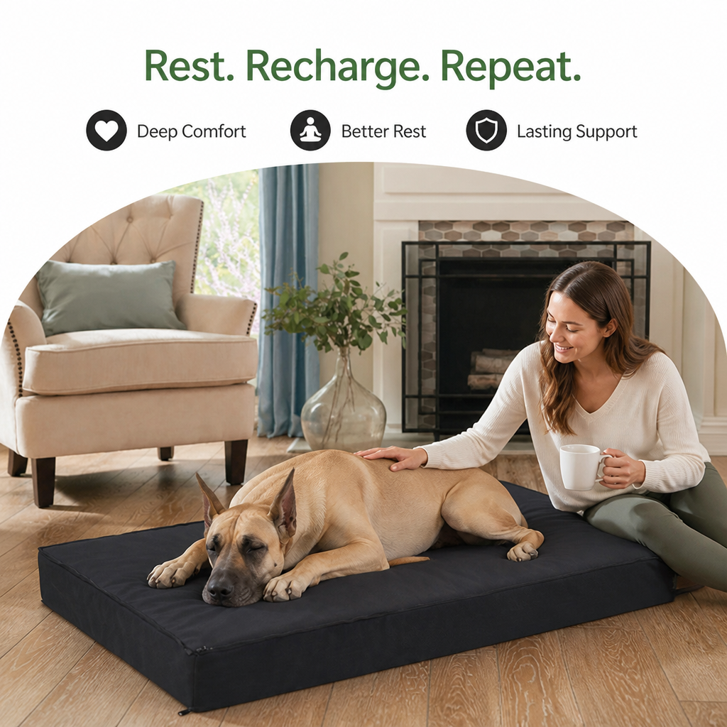 Ortekor Orthopedic Memory Foam Dog Bed (Waterproof Washable Cover)