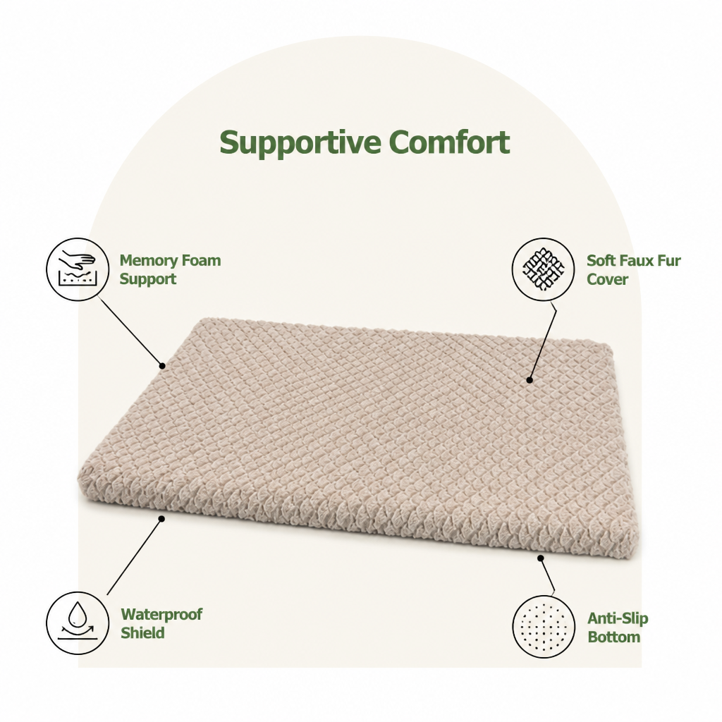 Cama ortopédica de espuma viscoelástica para perros Ortekor con funda de piel sintética lavable (base impermeable antideslizante)