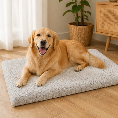 Cama ortopédica de espuma viscoelástica para perros Ortekor con funda de piel sintética lavable (base impermeable antideslizante)