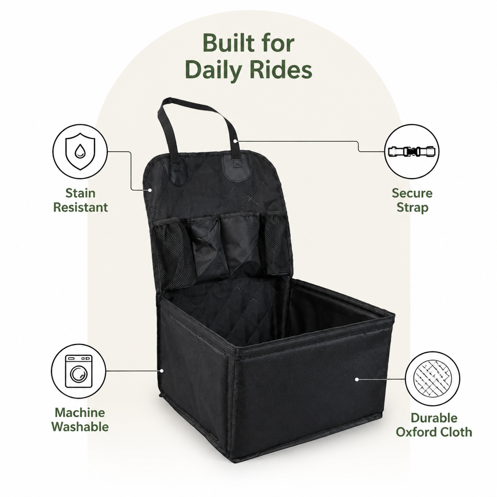 Alfombrilla para asiento de coche Ortekor de tela Oxford resistente a las manchas y lavable (asiento del copiloto)