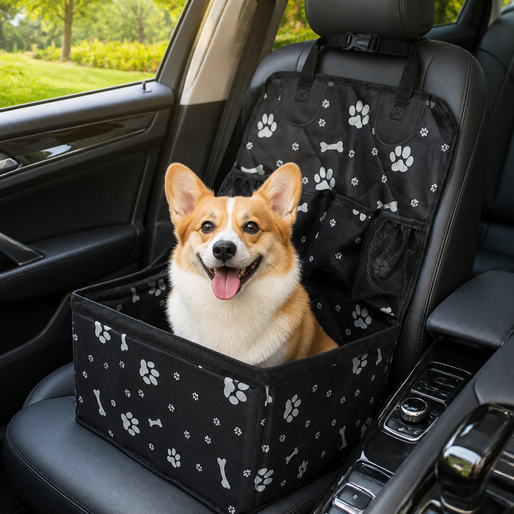 Alfombrilla para asiento de coche Ortekor de tela Oxford resistente a las manchas y lavable (asiento del copiloto)