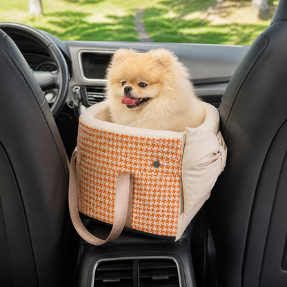 Ortekor Plush-Lined & Safety Leash Dog Car Seat