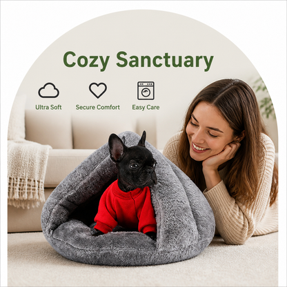 Ortekor Plush & Machine-Washable Round Nest Dog Bed