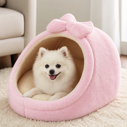 Ortekor Plush Velvet Foldable Dog Bed (Removable Cover)