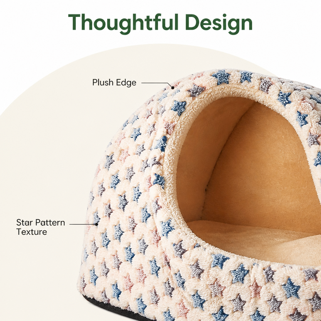 Ortekor Plush Velvet Foldable Dog Bed (Removable Cover)