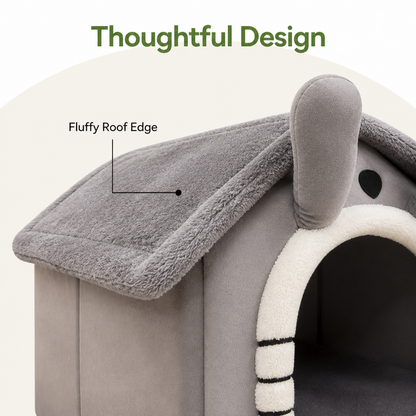 Ortekor Plush Warm House Dog Bed (Removable Cushion)