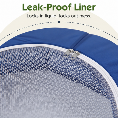 Ortekor Pop-Up & Foldable Transparent Mesh Pet Playpen (Water-Absorbing Liner)