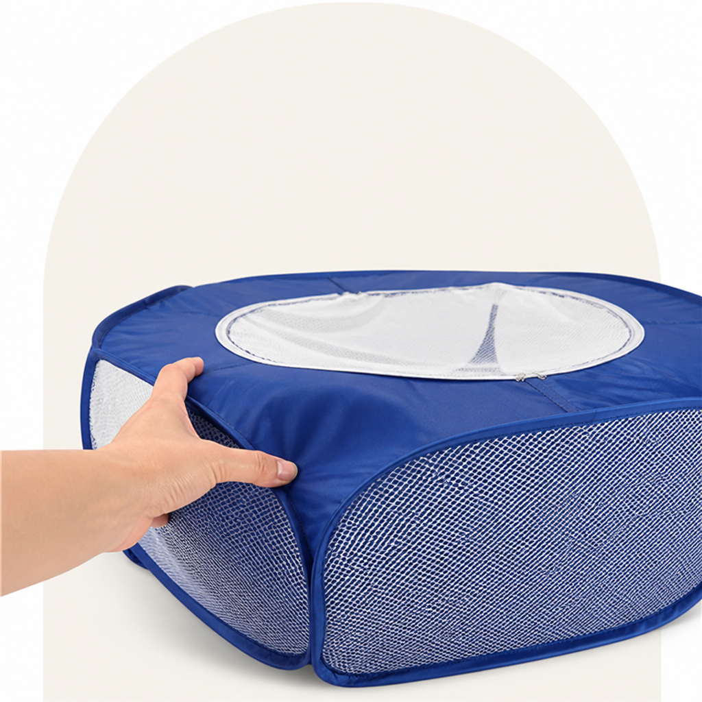 Ortekor Pop-Up & Foldable Transparent Mesh Pet Playpen (Water-Absorbing Liner)
