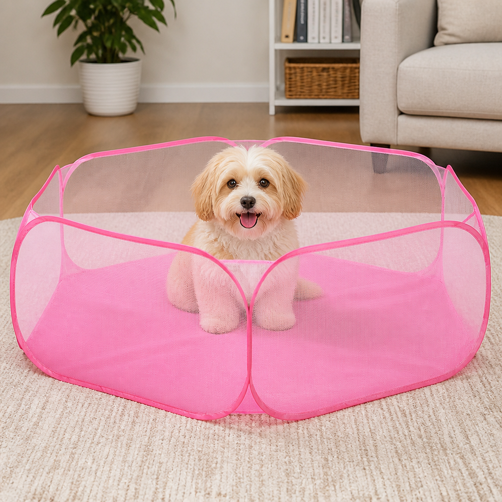 Ortekor Pop-Up Transparent Pet Playpen