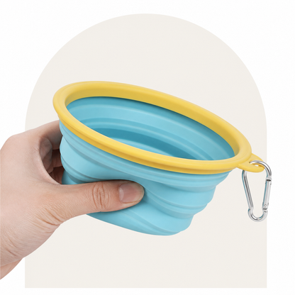 Ortekor Portable Collapsible Silicone Pet Bowl (Leash Clip)