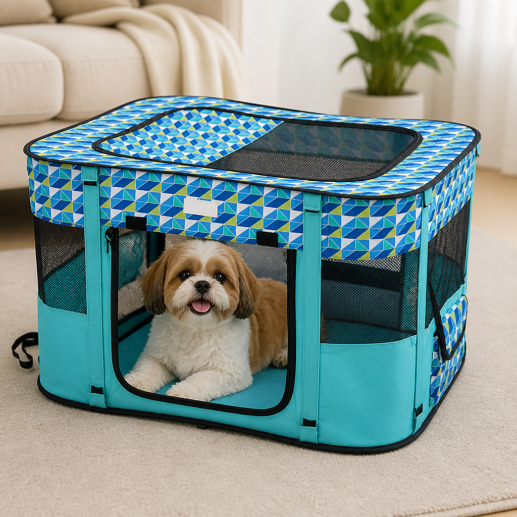 Ortekor Portable Foldable Breathable Mesh Pet Playpen