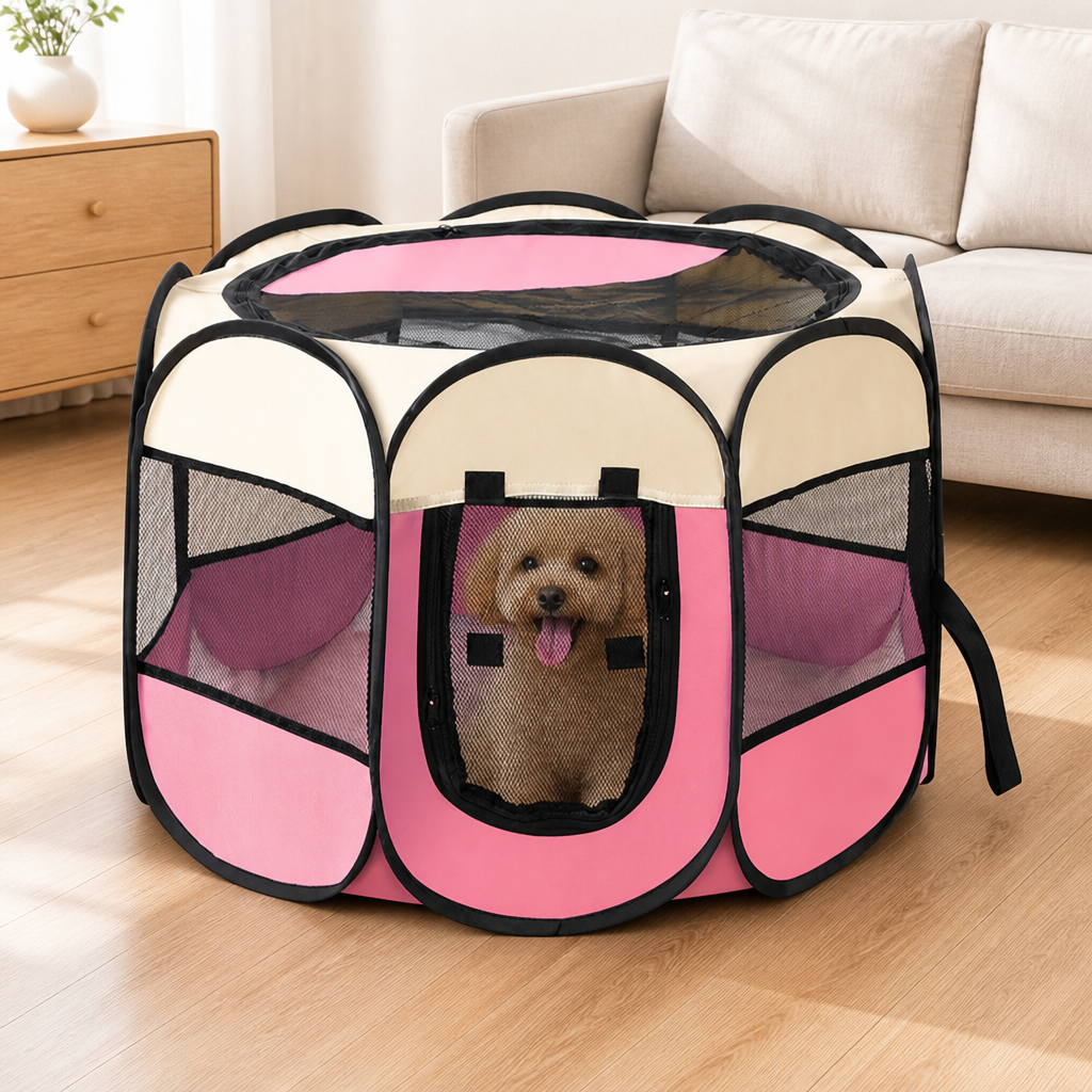 Ortekor Portable Foldable Oxford Cloth Pet Playpen
