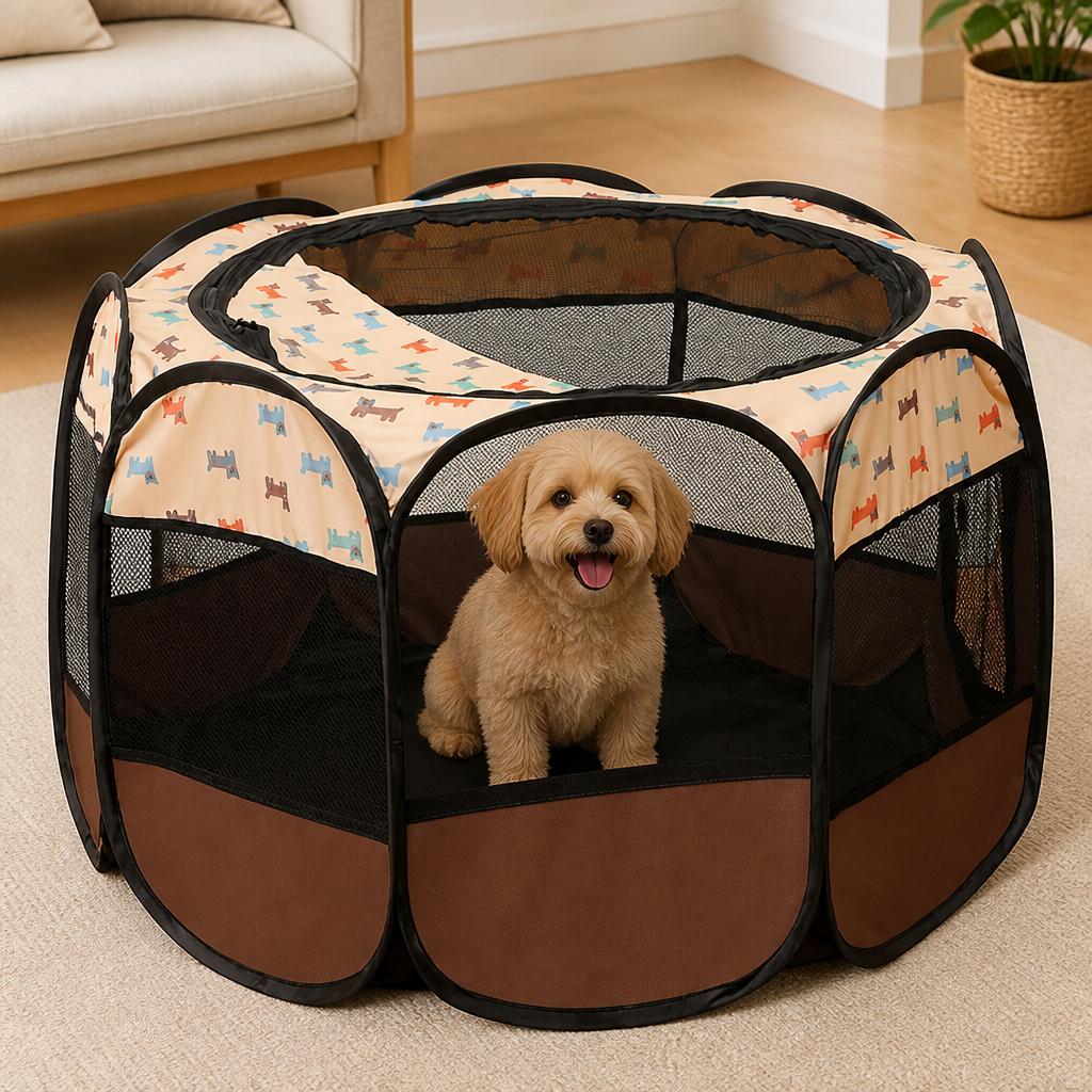 Ortekor Portable Foldable Oxford Cloth Pet Playpen
