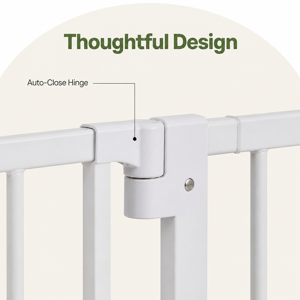 Ortekor Pressure-Mount Auto-Close Steel Baby & Pet Gate