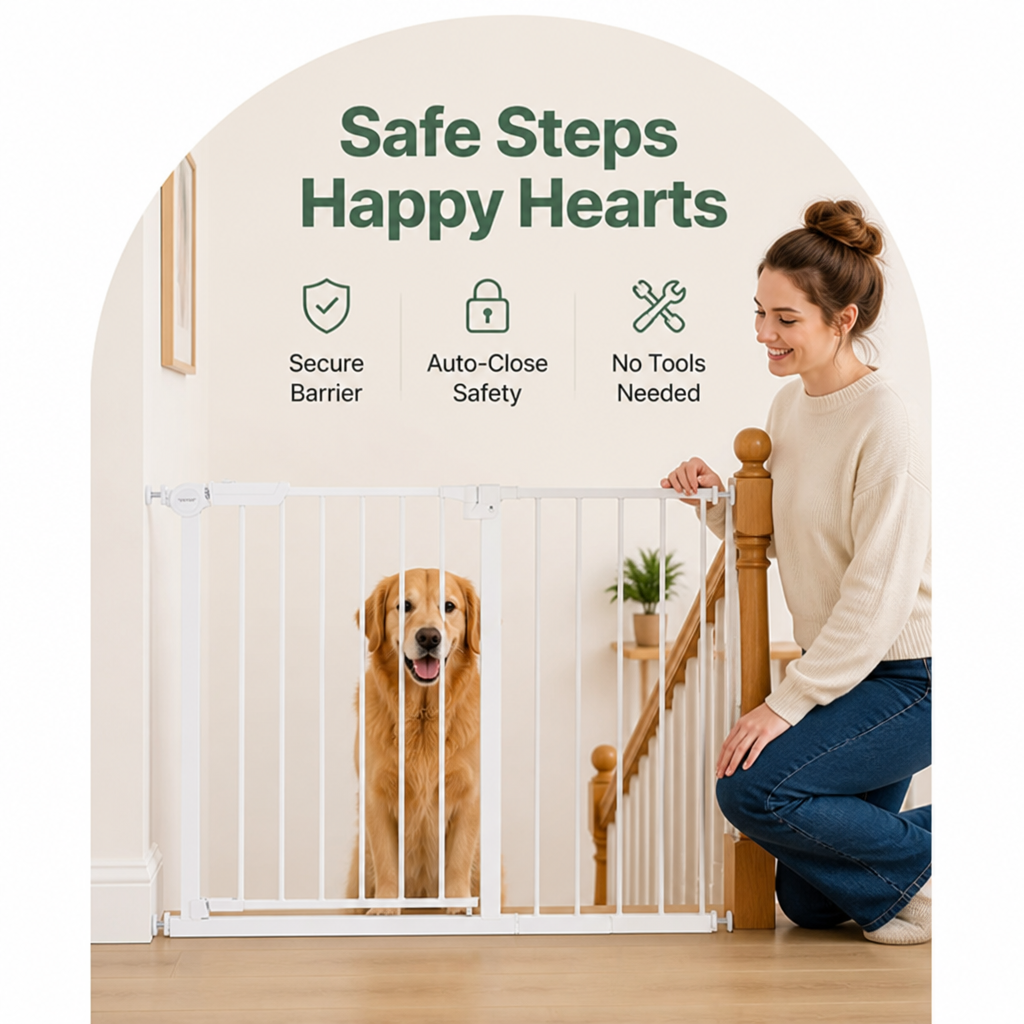Ortekor Pressure-Mount Auto-Close Steel Baby & Pet Gate