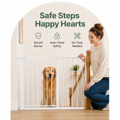 Ortekor Pressure-Mount Auto-Close Steel Baby & Pet Gate