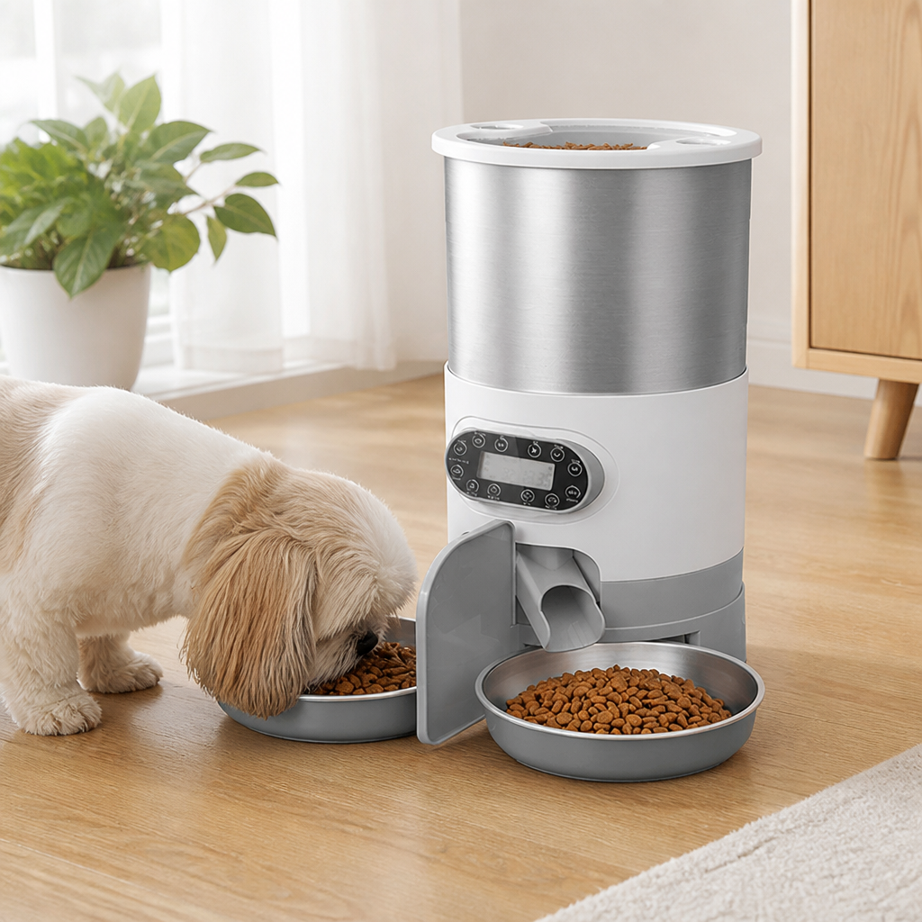 Ortekor Programmable Portion Control Automatic Pet Feeder (Removable Stainless Steel Bowl)