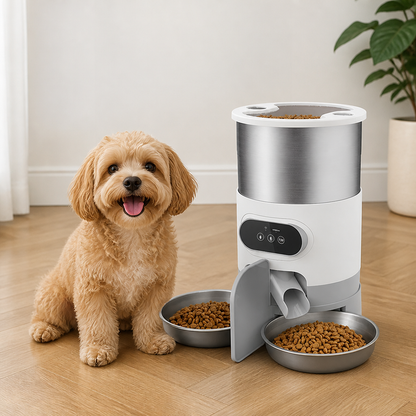 Ortekor Programmable Portion Control Automatic Pet Feeder (Removable Stainless Steel Bowl)