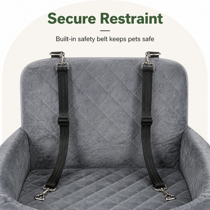 Asiento de coche para perro Ortekor, acolchado, lavable, tipo Oxford y con cinturón de seguridad (cojín extraíble)