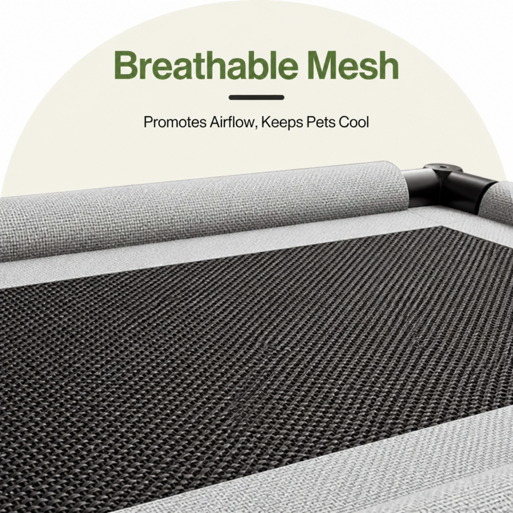 Ortekor Raised Breathable Mesh Dog Bed (Removable Washable Pillow)