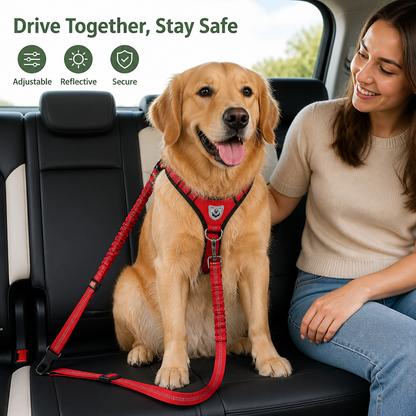 Ortekor Reflective & Adjustable Car Seat Leash (Quick-Release)