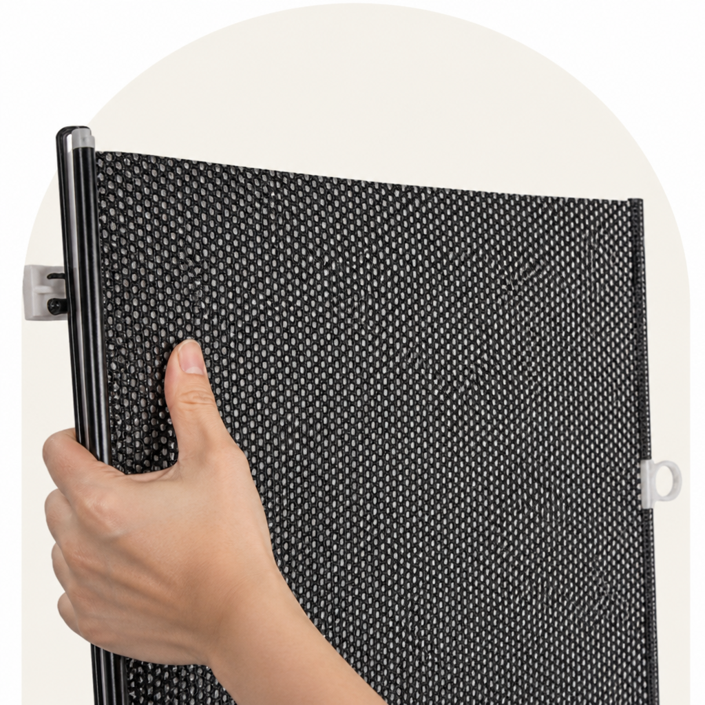 Ortekor Retractable See-Through Mesh Pet Gate (Tool-Free)