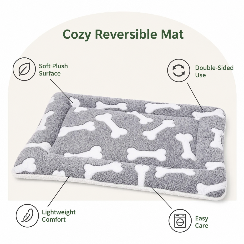 Ortekor Reversible Short Plush Pet Mat