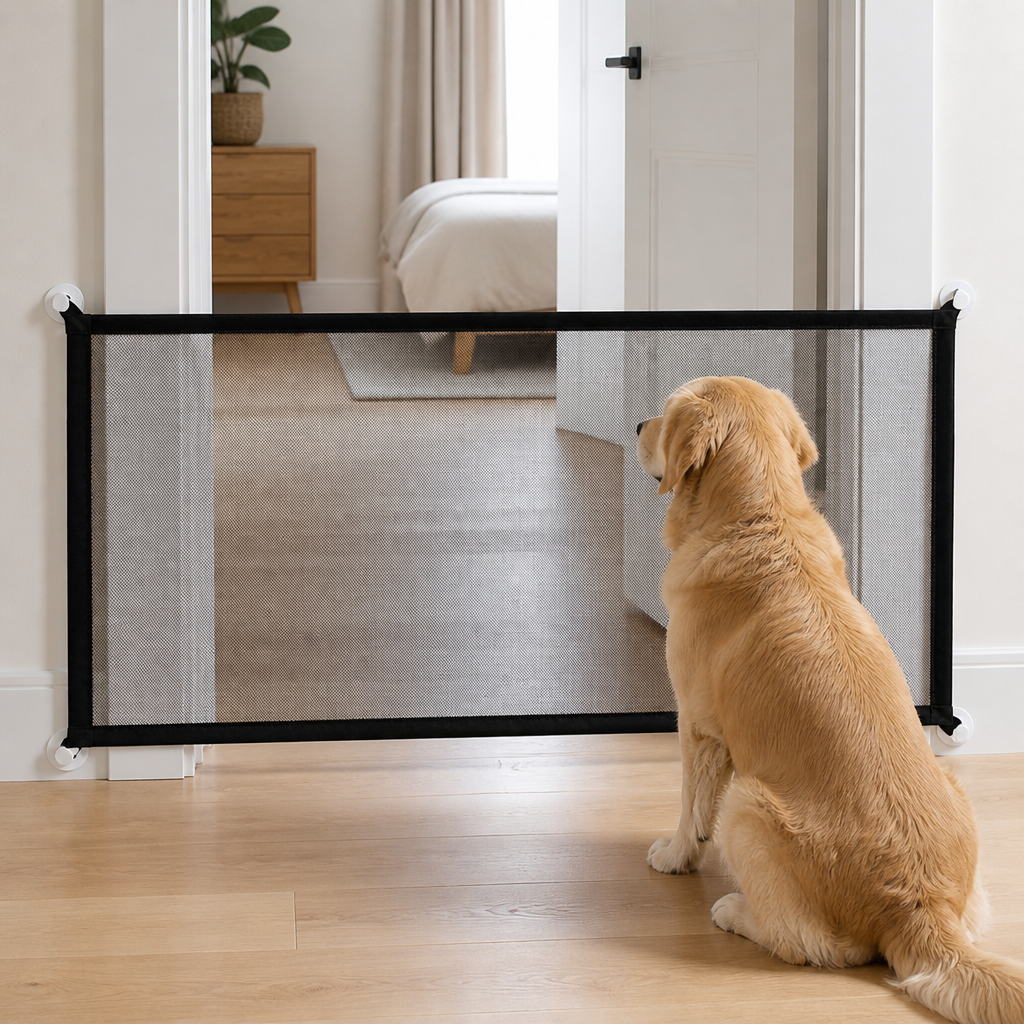 Ortekor Scratch-Resistant Nylon Foldable Pet Gate (Tool-Free Setup)