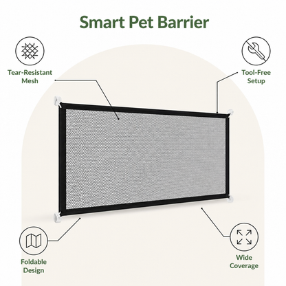 Ortekor Scratch-Resistant Nylon Foldable Pet Gate (Tool-Free Setup)