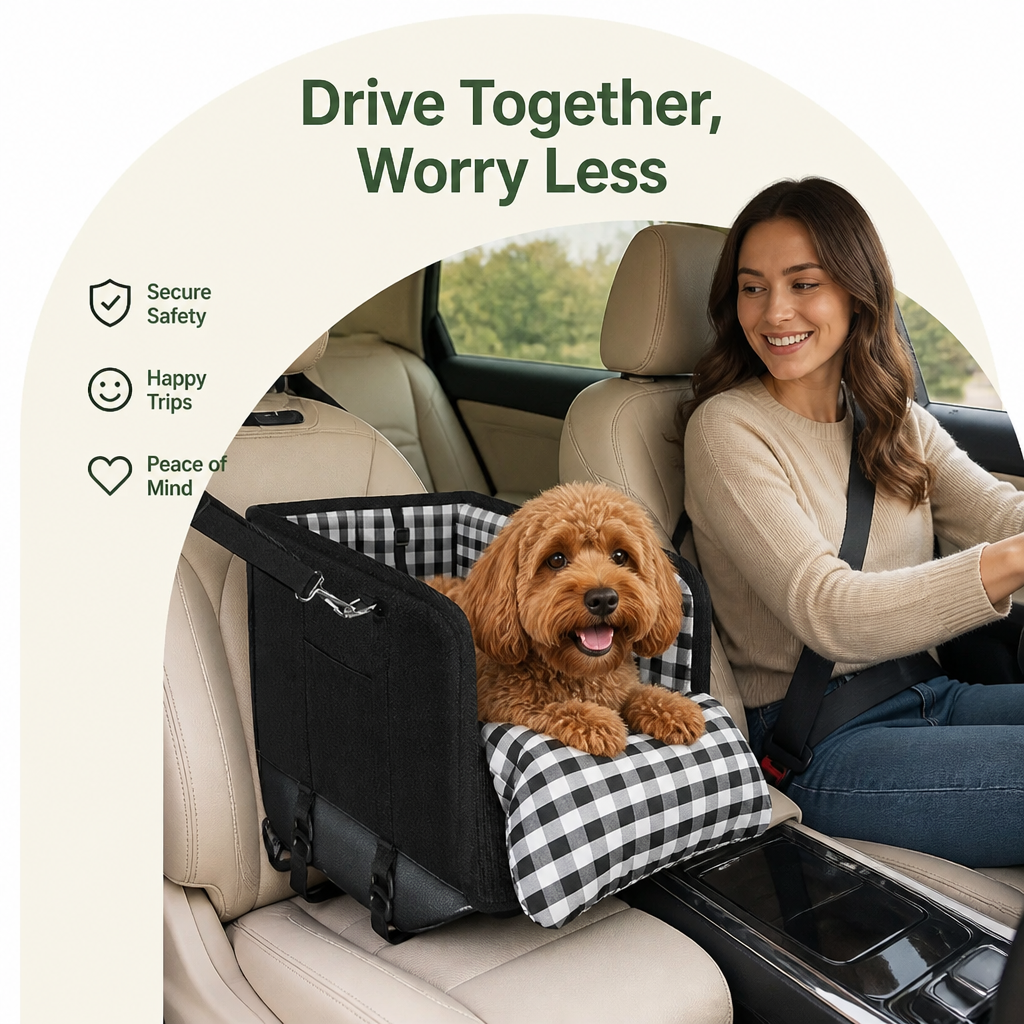 Asiento elevador para perros Ortekor con soporte para cinturón de seguridad y antideslizante