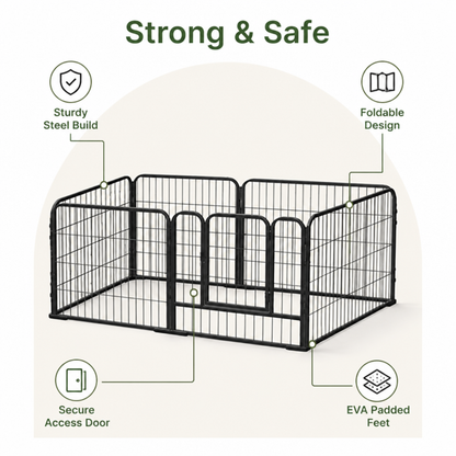 Ortekor Secure Foldable Stainless Steel Pet Playpen