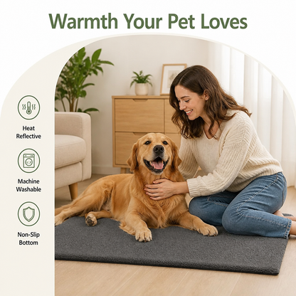 Ortekor Self-Heating Heat-Reflective Lambswool Pet Mat (Removable Cover)