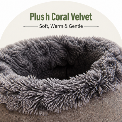 Ortekor Self-Warming Coral Velvet Pet Cave Bed
