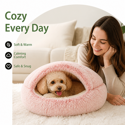 Ortekor Self-Warming Plush & Convertible Round Nest Bed (40cm)