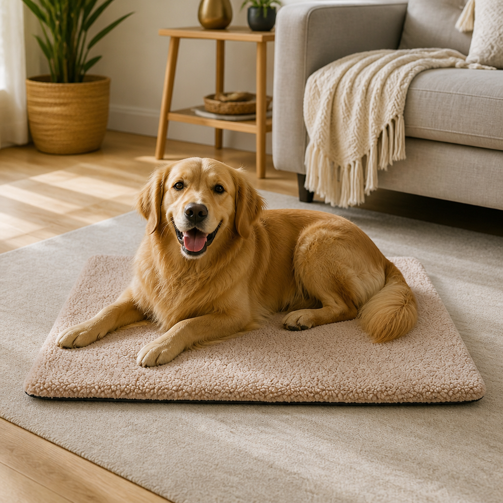 Ortekor Self-Warming Plush Faux Fur Pet Mat (Machine Washable)