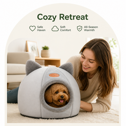 Ortekor Semi-Closed Non-Slip Cat Bed (Removable Cushion)
