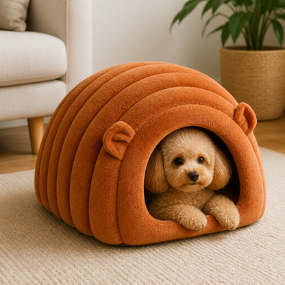 Ortekor Semi-Closed Sherpa Plush Pet Nest
