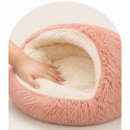 Ortekor Semi-Enclosed Plush Pet Bed (Removable Washable Pad)