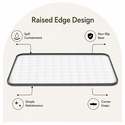 Ortekor Silicone Raised-Edge Non-Slip Pee Pad Holder (Corner Snaps)
