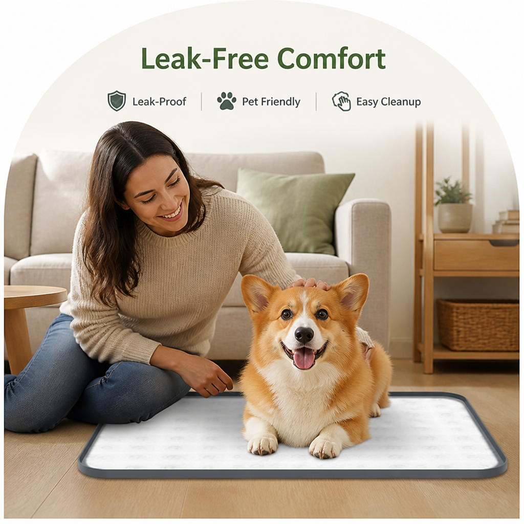 Ortekor Silicone Raised-Edge Non-Slip Pee Pad Holder (Corner Snaps)