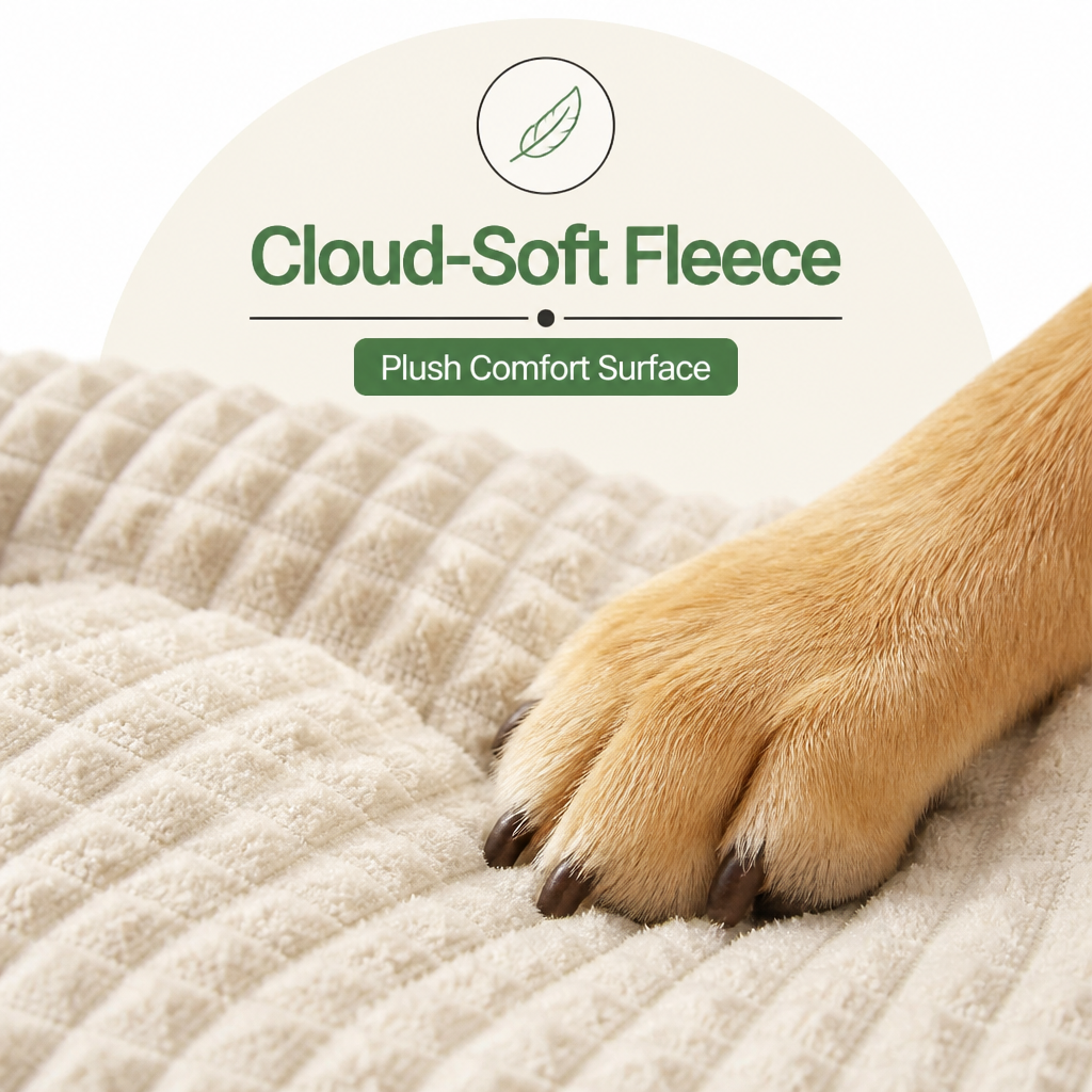 Ortekor Soft Fleece & Washable Dog Bed (Removable Cover)