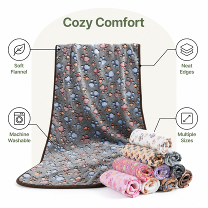 Ortekor Soft Fluffy Flannel Pet Blanket (Multiple Sizes & Patterns)
