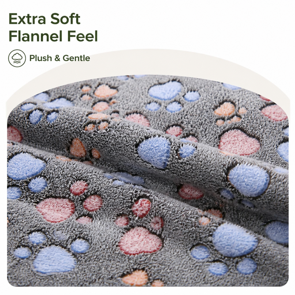 Ortekor Soft Fluffy Flannel Pet Blanket (Multiple Sizes & Patterns)