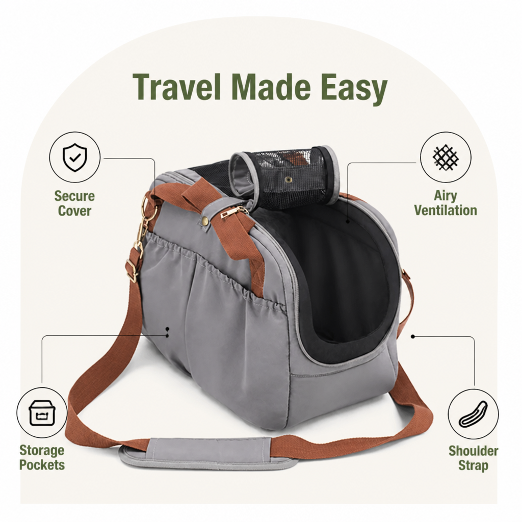 Ortekor Soft-Sided & Breathable Travel Carrier (Car Seat Compatible)