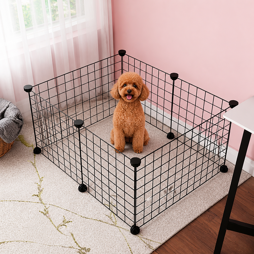 Ortekor Stackable & Expandable Metal Mesh Pet Fence Panels (DIY Kit)