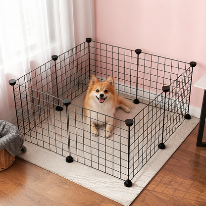 Ortekor Stackable & Expandable Metal Mesh Pet Fence Panels (DIY Kit)