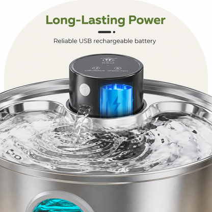 Ortekor Stainless Steel USB Rechargeable Sensor Pet Fountain