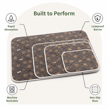 Ortekor Super Absorbent & Machine-Washable Dog Training Pad (Waterproof Backing)